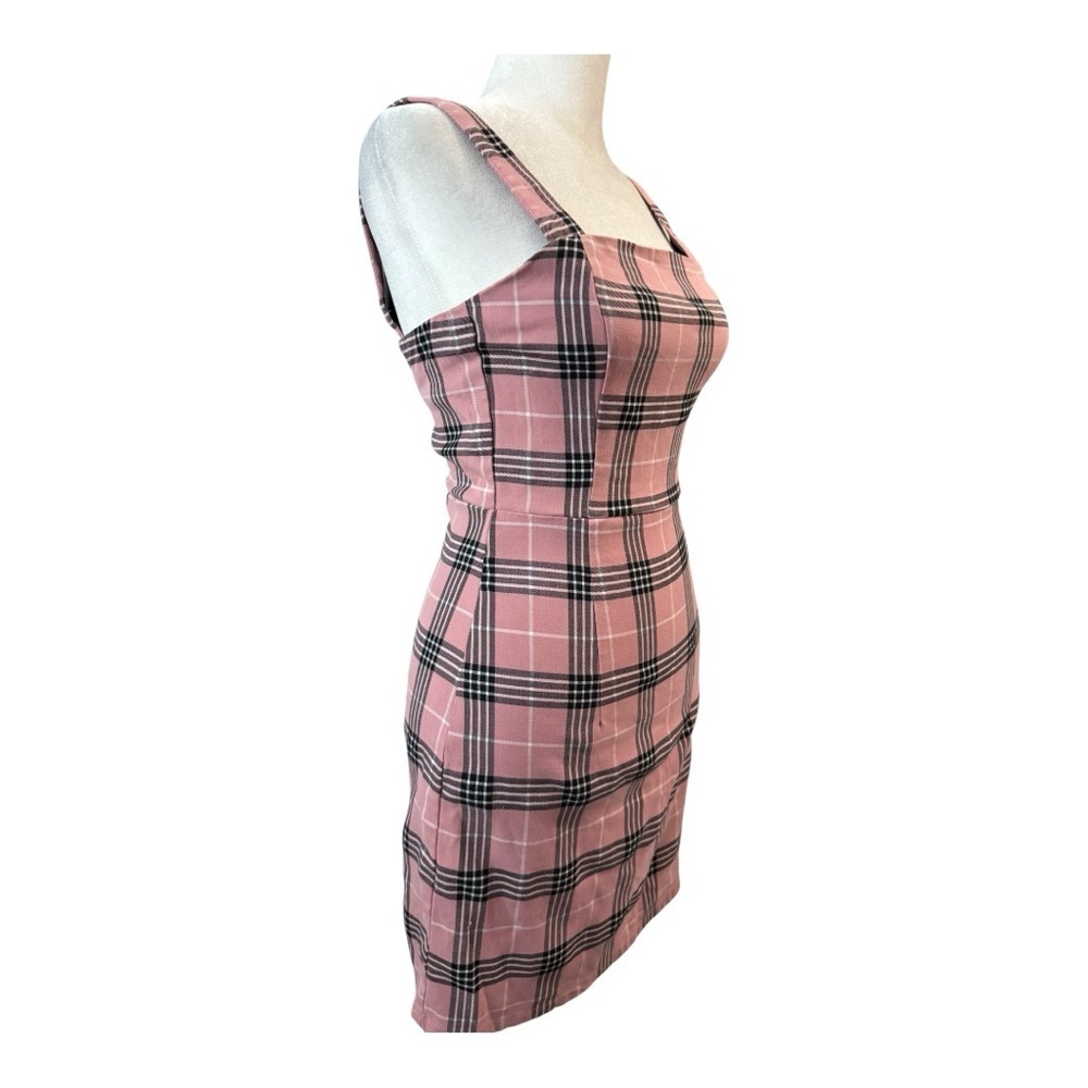 Active Seller! Divided Pink Plaid Y2K Clueless-Inspired Mini Dress - Size 2 - Picture 3 of 7